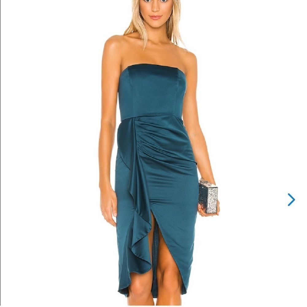 Lovers + Friends Melina midi teal blue